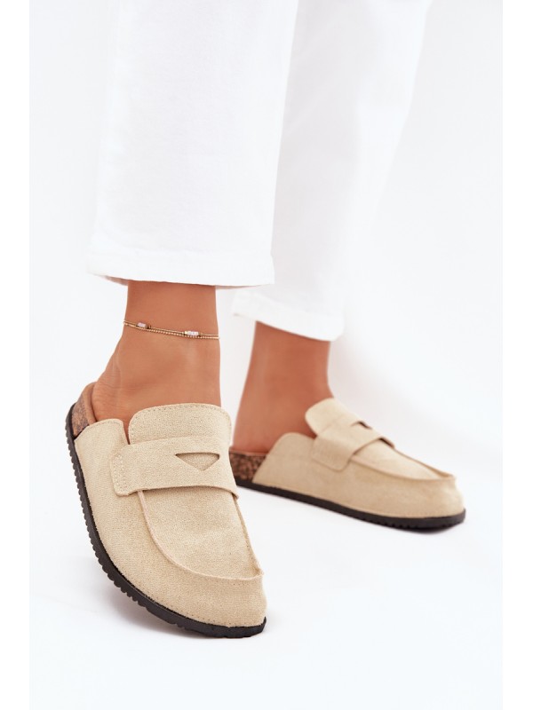 Women's Clogs On Cork Platform Beige Nivalia