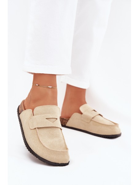 Women's Clogs On Cork Platform Beige Nivalia