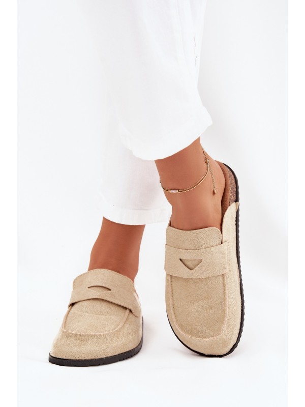 Women's Clogs On Cork Platform Beige Nivalia
