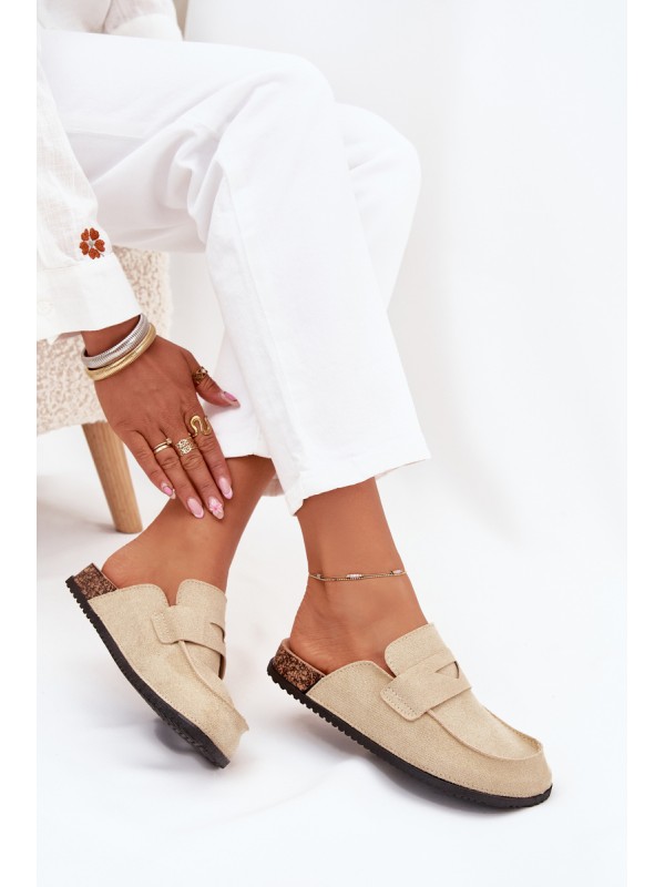 Women's Clogs On Cork Platform Beige Nivalia