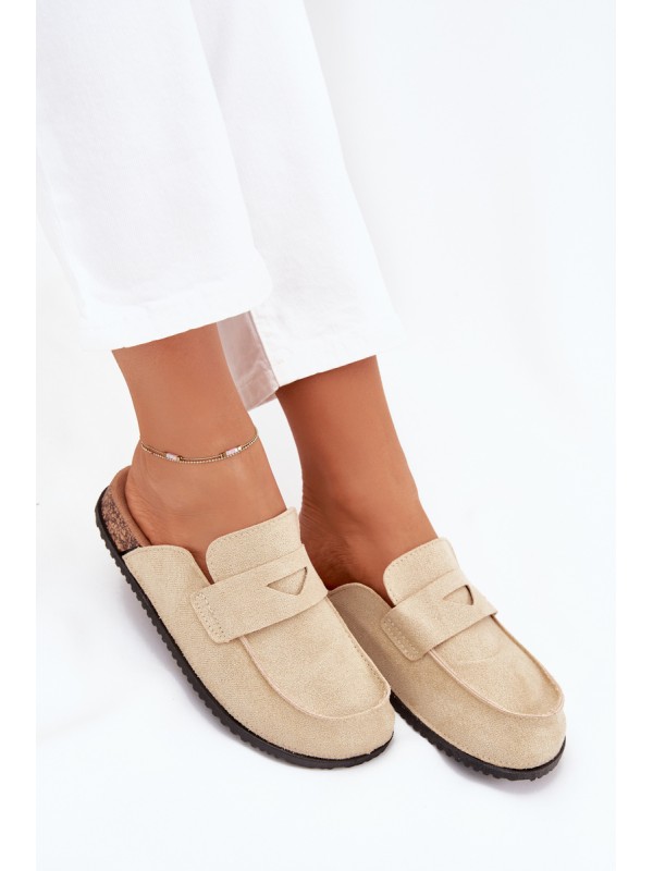 Women's Clogs On Cork Platform Beige Nivalia