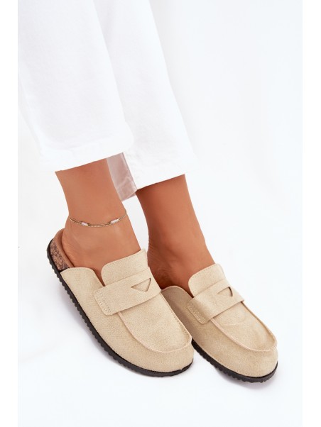 Women's Clogs On Cork Platform Beige Nivalia