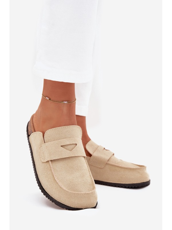 Women's Clogs On Cork Platform Beige Nivalia