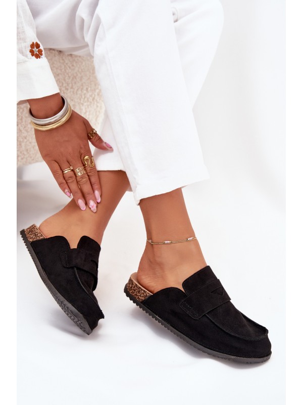 Women's Clogs On Cork Platform Black Nivalia