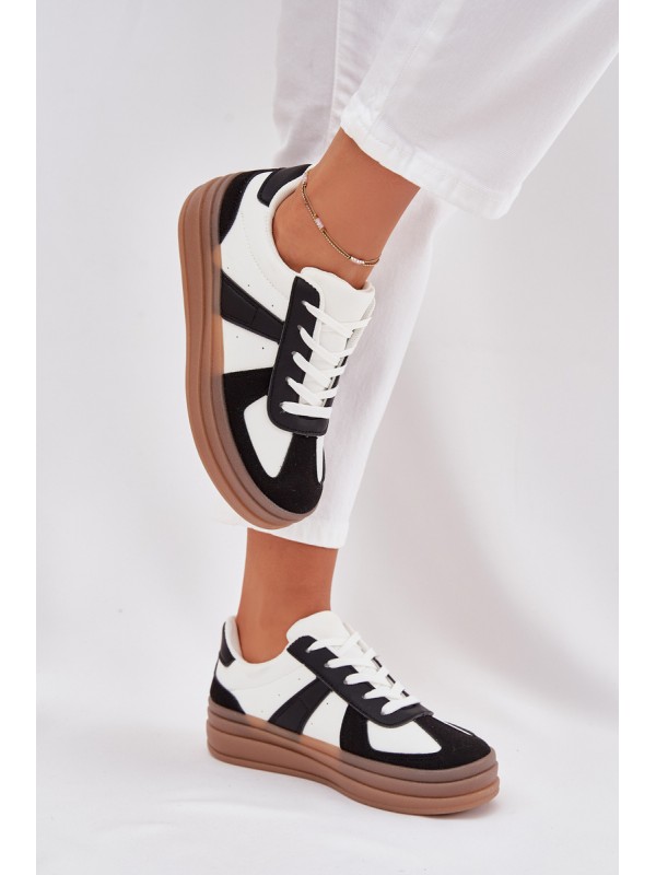 Women's Platform Sneakers Black-White Sivirae