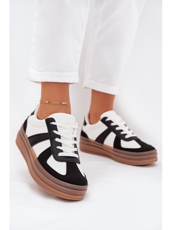 Women's Platform Sneakers Black-White Sivirae 2