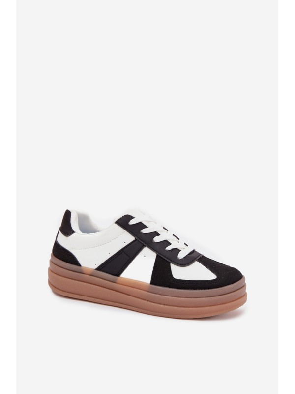 Women's Platform Sneakers Black-White Sivirae
