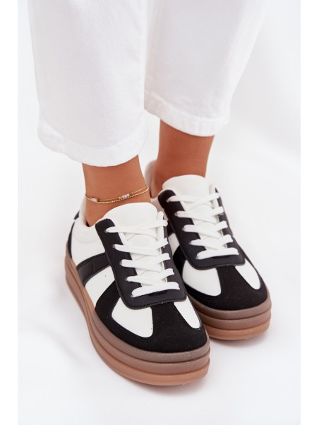 Women's Platform Sneakers Black-White Sivirae