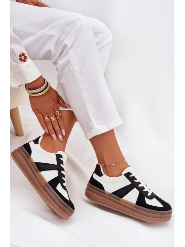 Women's Platform Sneakers Black-White Sivirae