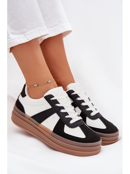 Women's Platform Sneakers Black-White Sivirae