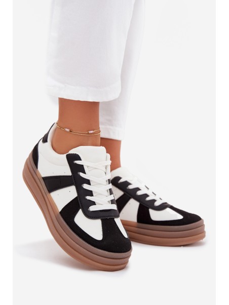 Women's Platform Sneakers Black-White Sivirae