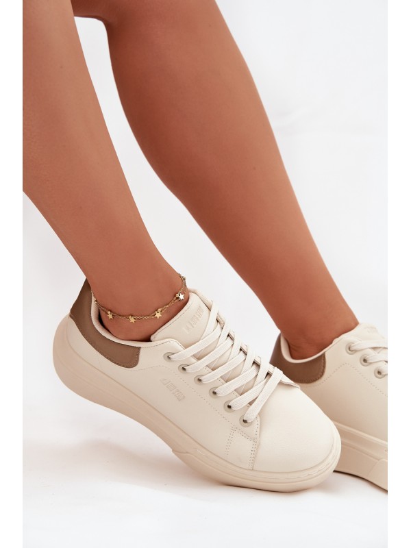 Ladies Platform Sneakers Big Star SS274246 Light Beige