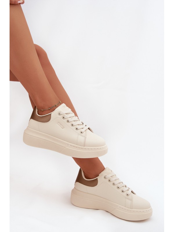 Ladies Platform Sneakers Big Star SS274246 Light Beige