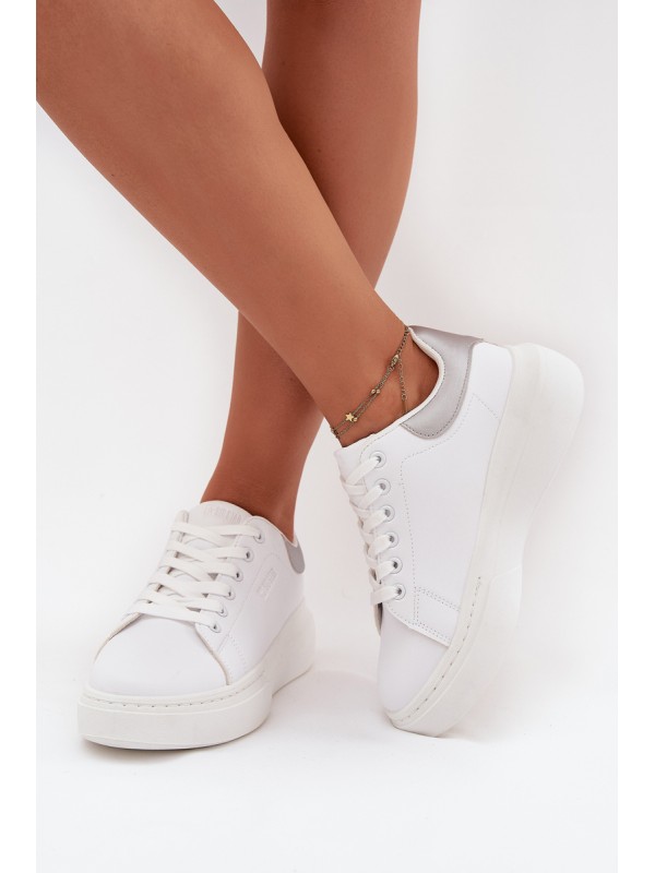 Women's Platform Sneakers Big Star SS274245 White-Silver