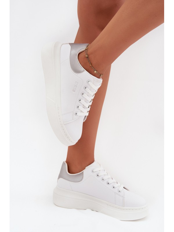 Women's Platform Sneakers Big Star SS274245 White-Silver