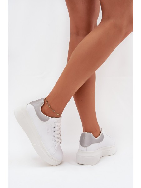 Women's Platform Sneakers Big Star SS274245 White-Silver