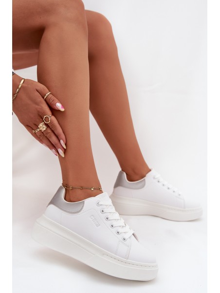 Women's Platform Sneakers Big Star SS274245 White-Silver