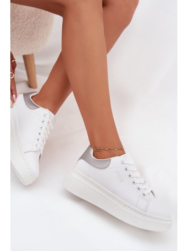 Women's Platform Sneakers Big Star SS274245 White-Silver
