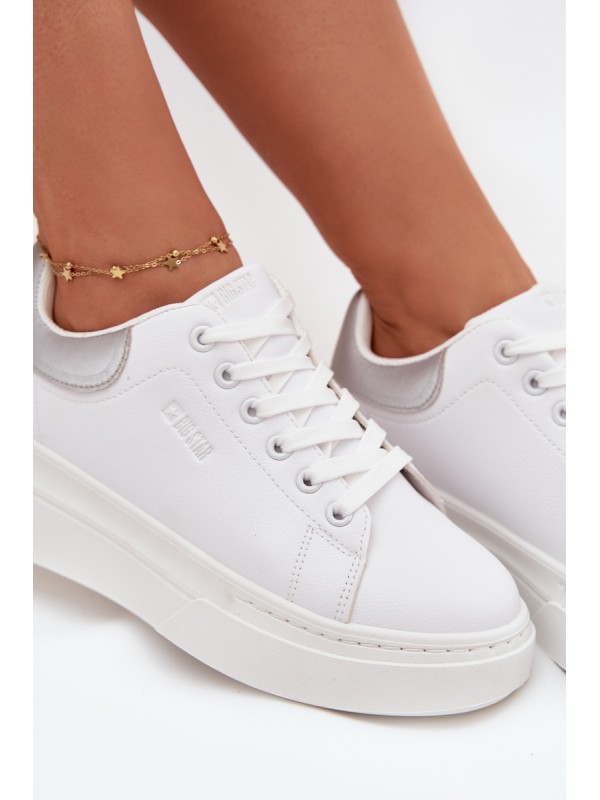 Women's Platform Sneakers Big Star SS274245 White-Silver