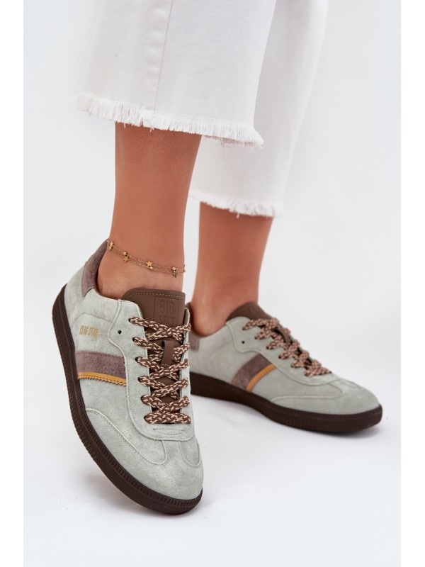 Women's Low Suede Sneakers Big Star SS274678 HI-POLY SYSTEM Mint 2