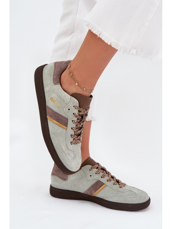 Women's Low Suede Sneakers Big Star SS274678 HI-POLY SYSTEM Mint
