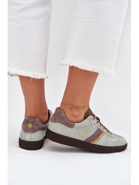 Women's Low Suede Sneakers Big Star SS274678 HI-POLY SYSTEM Mint