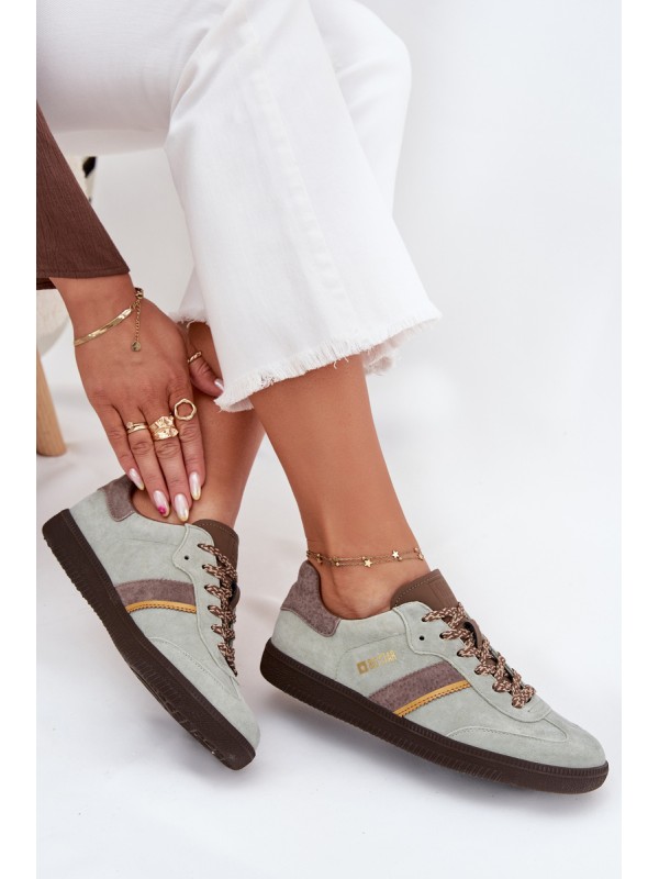 Women's Low Suede Sneakers Big Star SS274678 HI-POLY SYSTEM Mint