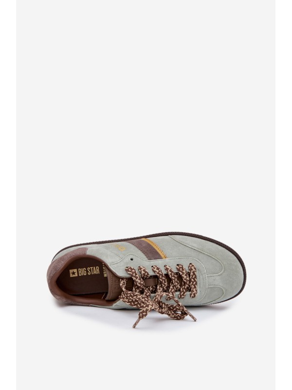 Women's Low Suede Sneakers Big Star SS274678 HI-POLY SYSTEM Mint