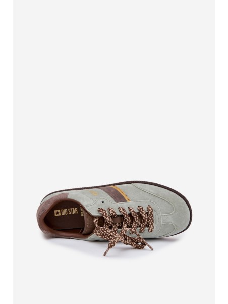 Women's Low Suede Sneakers Big Star SS274678 HI-POLY SYSTEM Mint