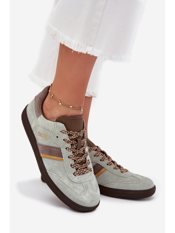 Women's Low Suede Sneakers Big Star SS274678 HI-POLY SYSTEM Mint