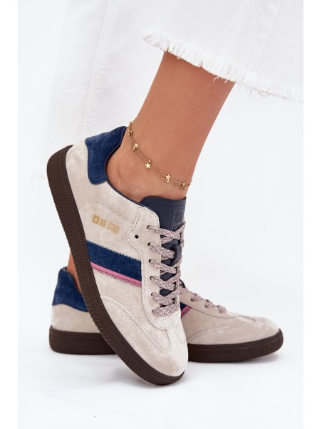 Women's Low Suede Sneakers Big Star SS274679 HI-POLY SYSTEM Gray