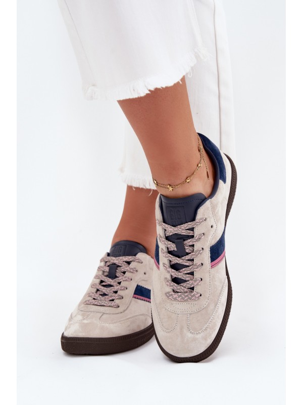 Women's Low Suede Sneakers Big Star SS274679 HI-POLY SYSTEM Gray