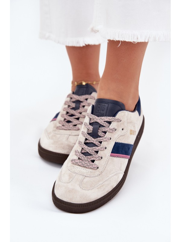 Women's Low Suede Sneakers Big Star SS274679 HI-POLY SYSTEM Gray