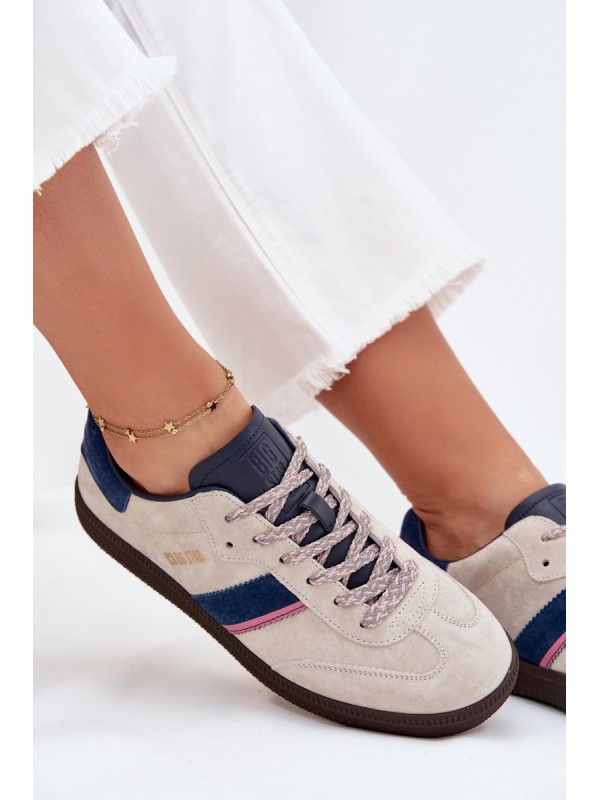 Women's Low Suede Sneakers Big Star SS274679 HI-POLY SYSTEM Gray