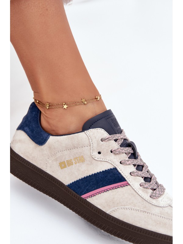 Women's Low Suede Sneakers Big Star SS274679 HI-POLY SYSTEM Gray