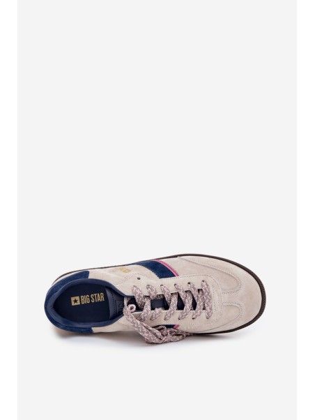 Women's Low Suede Sneakers Big Star SS274679 HI-POLY SYSTEM Gray