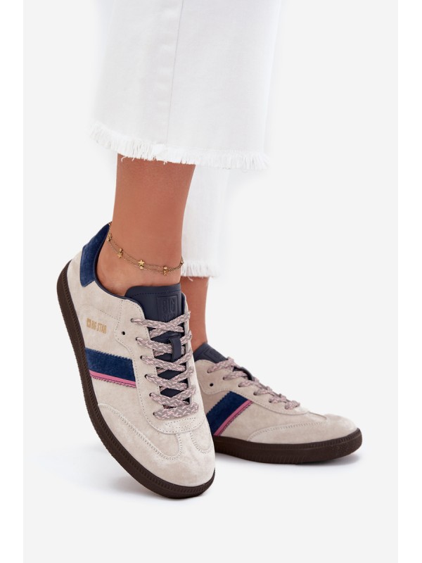 Women's Low Suede Sneakers Big Star SS274679 HI-POLY SYSTEM Gray