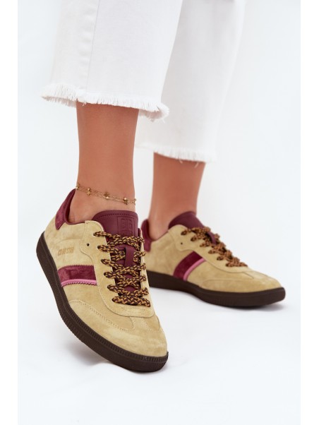 Women Suede Low Sneakers Big Star SS274680 HI-POLY SYSTEM Lime