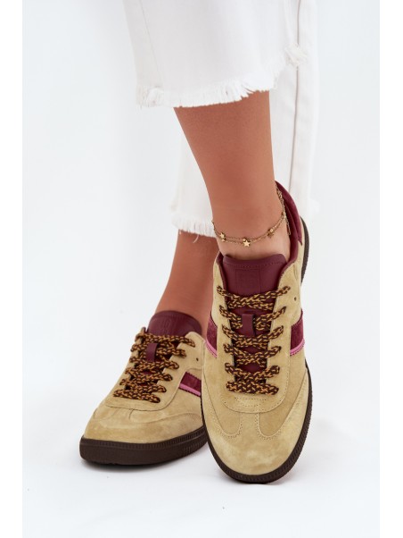 Women Suede Low Sneakers Big Star SS274680 HI-POLY SYSTEM Lime