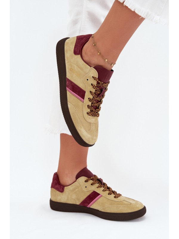 Women Suede Low Sneakers Big Star SS274680 HI-POLY SYSTEM Lime