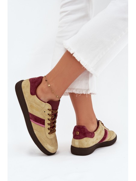 Women Suede Low Sneakers Big Star SS274680 HI-POLY SYSTEM Lime