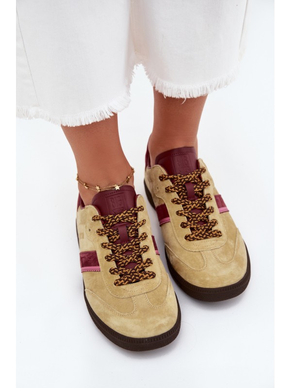 Women Suede Low Sneakers Big Star SS274680 HI-POLY SYSTEM Lime