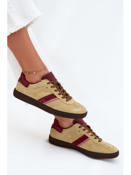 Women Suede Low Sneakers Big Star SS274680 HI-POLY SYSTEM Lime