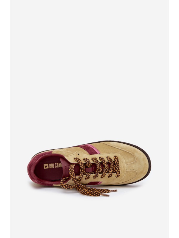 Women Suede Low Sneakers Big Star SS274680 HI-POLY SYSTEM Lime
