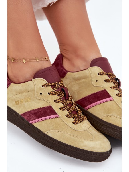 Women Suede Low Sneakers Big Star SS274680 HI-POLY SYSTEM Lime