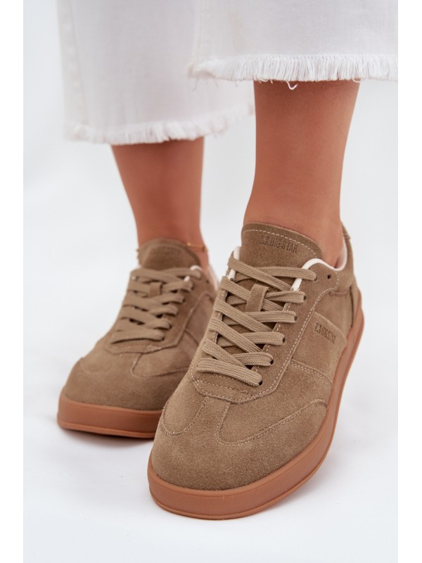 Women's Suede Sneakers Big Star SS274675 HI-POLY SYSTEM Beige