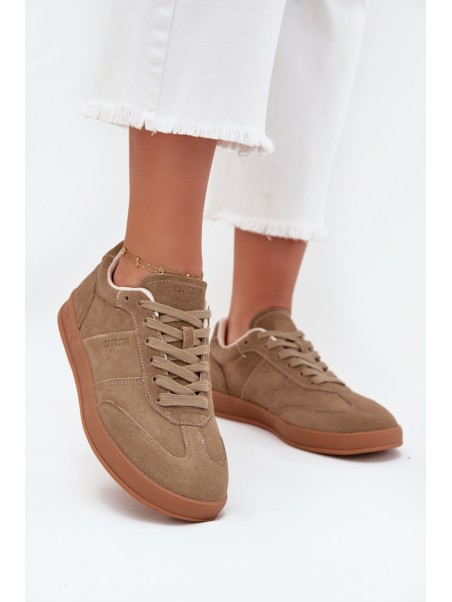 Women's Suede Sneakers Big Star SS274675 HI-POLY SYSTEM Beige