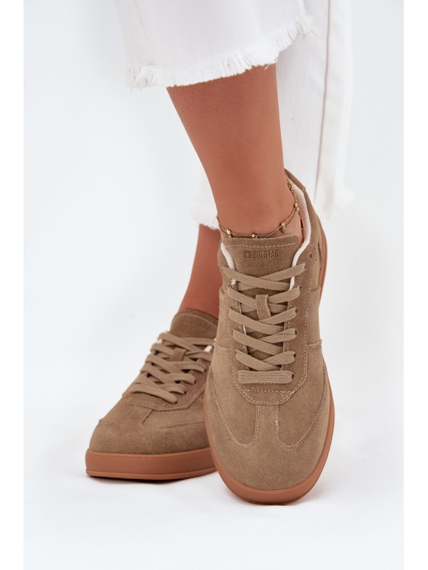 Women's Suede Sneakers Big Star SS274675 HI-POLY SYSTEM Beige