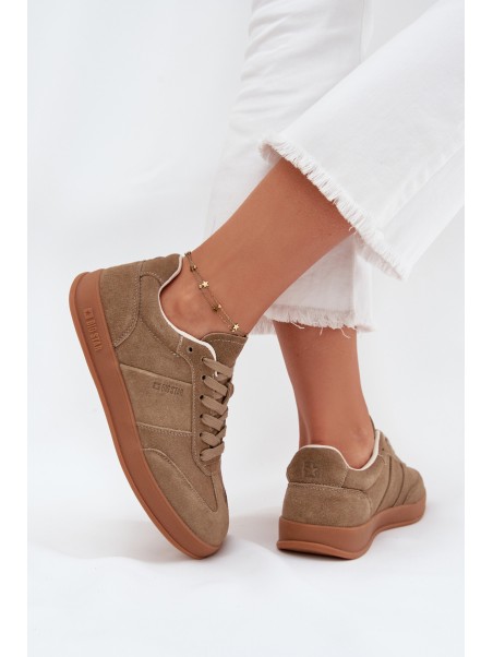 Women's Suede Sneakers Big Star SS274675 HI-POLY SYSTEM Beige