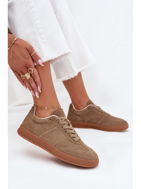 Women's Suede Sneakers Big Star SS274675 HI-POLY SYSTEM Beige